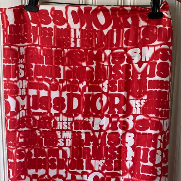 Dior Accessories Christian Dior Miss Dior Silk Scarf Red And White Poshmark